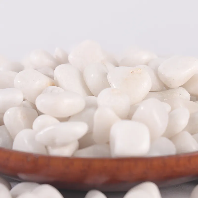 Polished White Pebbles for Decorative Landscaping and Garden Design