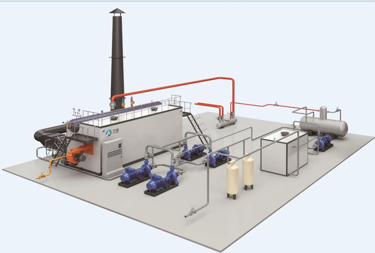 Water tube gas fired steam boiler