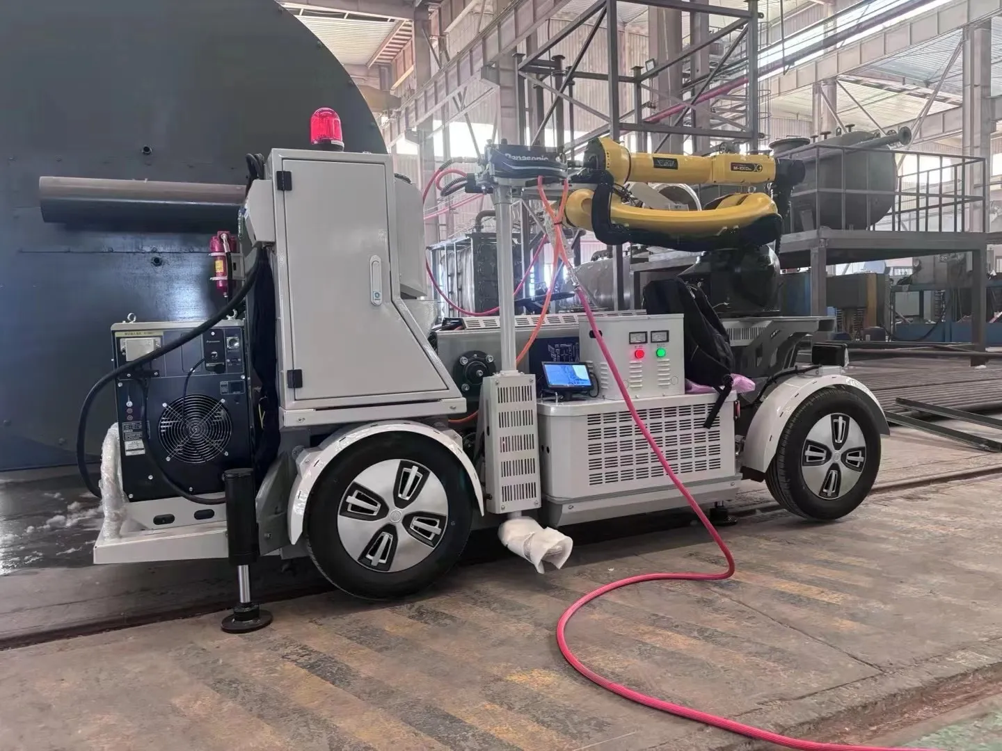 Intelligent welding robot for our boiler