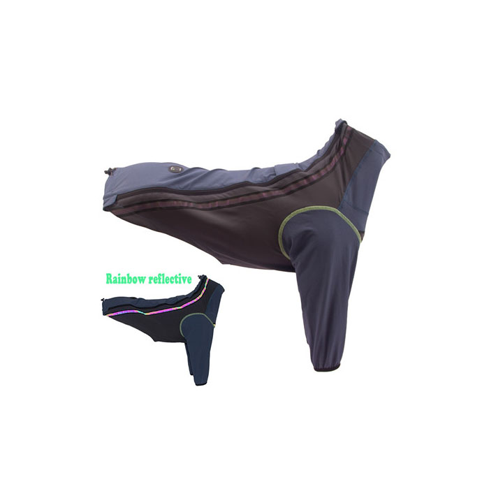 Outdoor dog apparel  rainbow reflective dog jacket