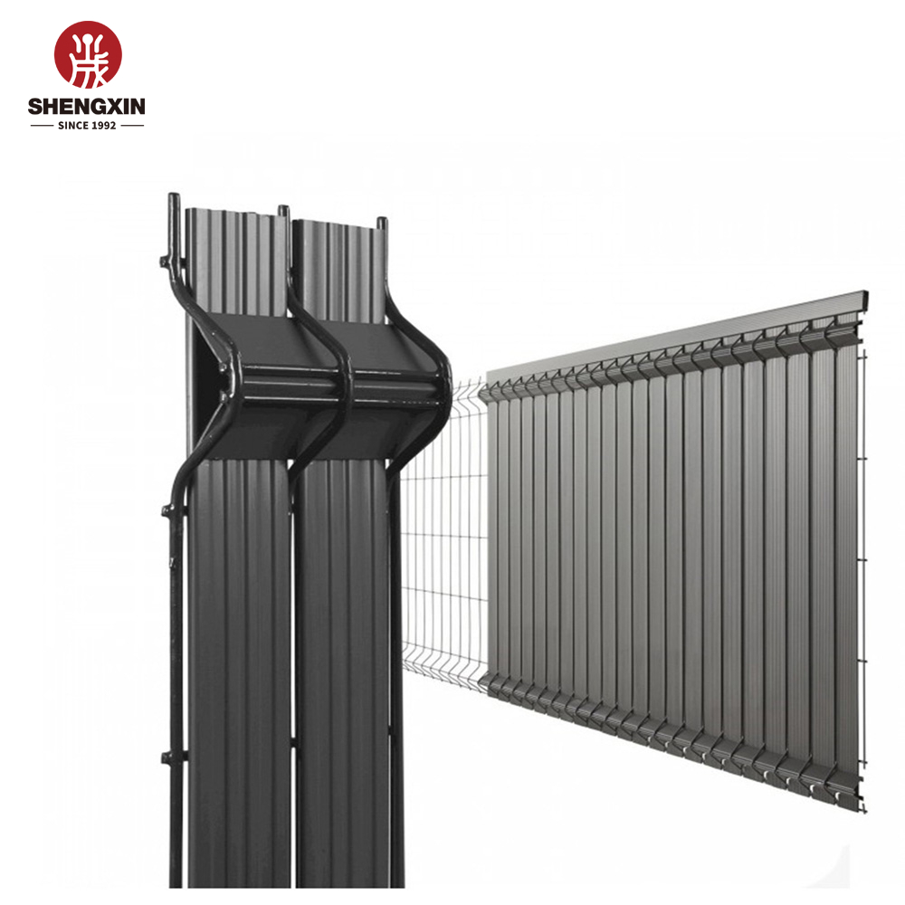 3D Curved Panel Welded Wire Mesh Garden Fence With Plastic PVC UV Slat