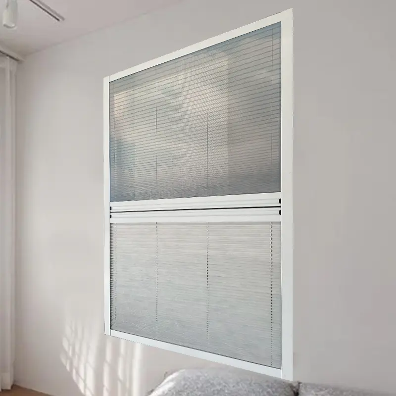 Aluminum Coated Sunshade 2-in-1 Pleated Screen Window