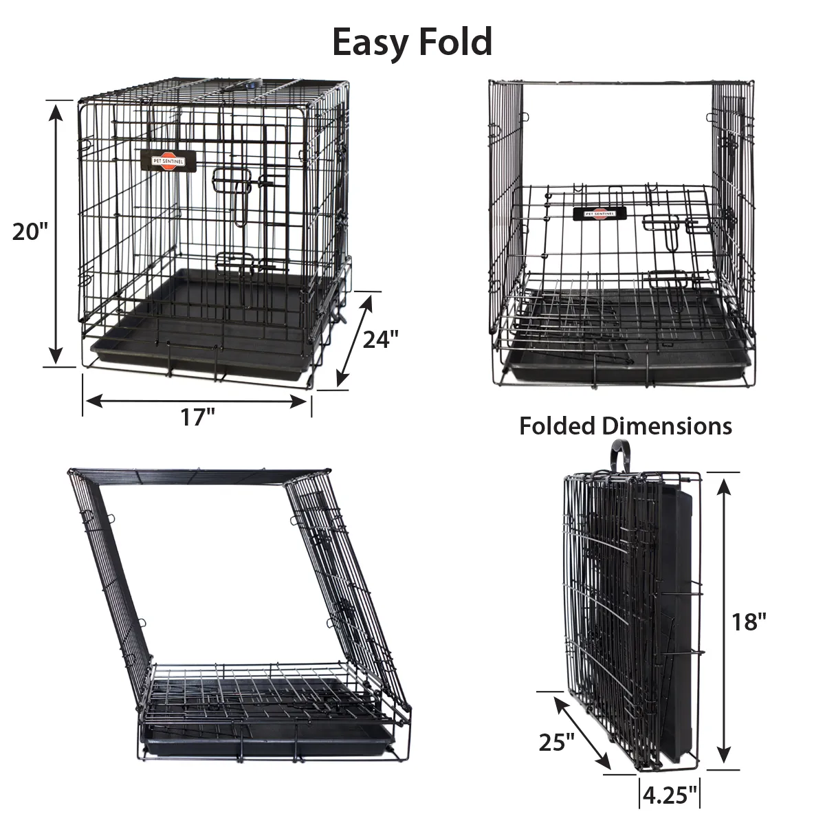 Wire Dog Crate – Foldable, Durable, Easy-Clean Tray