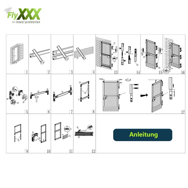 Aluminum Alloy Anti-Mosquito Fixed Screen Door