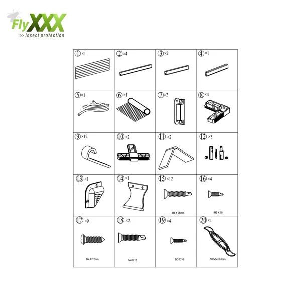 Aluminum Alloy Anti-Mosquito Fixed Screen Door