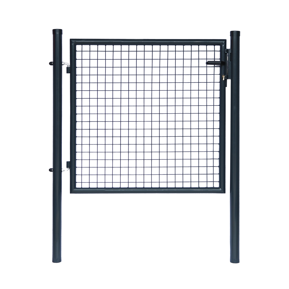 green metal fence post