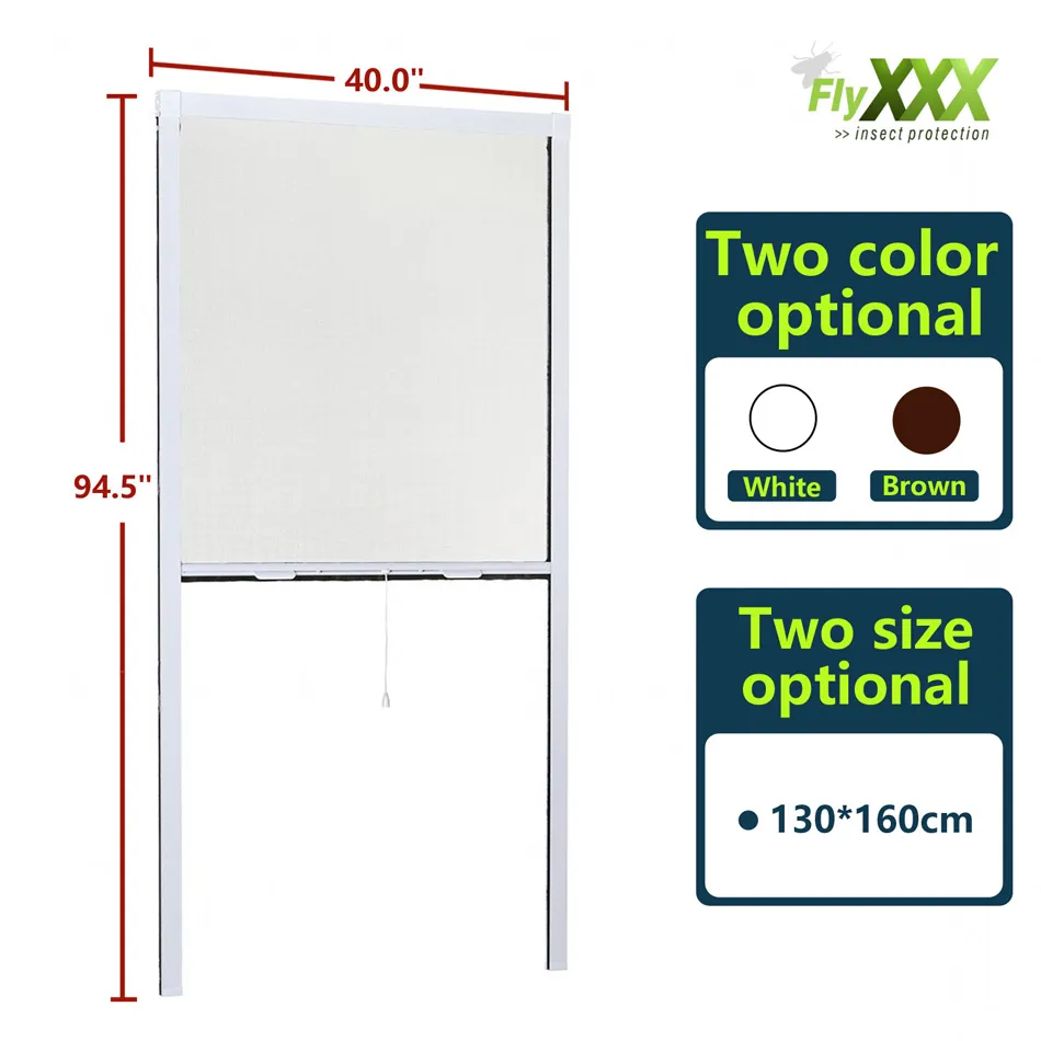Aluminium Retractable Insect Roller Screen Window
