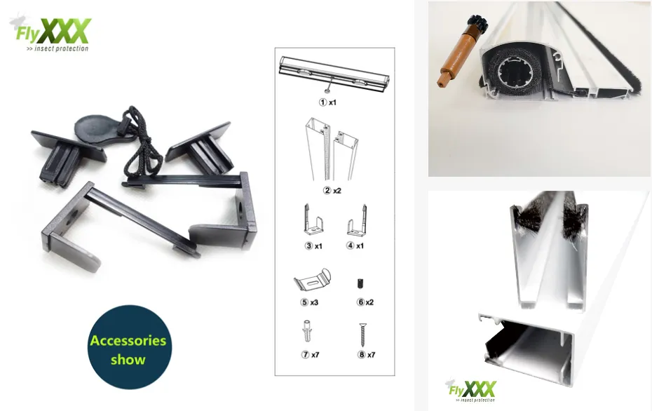 Aluminium Retractable Insect Roller Screen Window