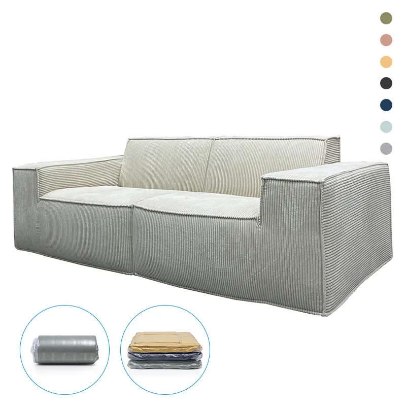 Modern Compressed Furniture Sectional Sofa Compression Funiture Living Room Fabric Sofa Set