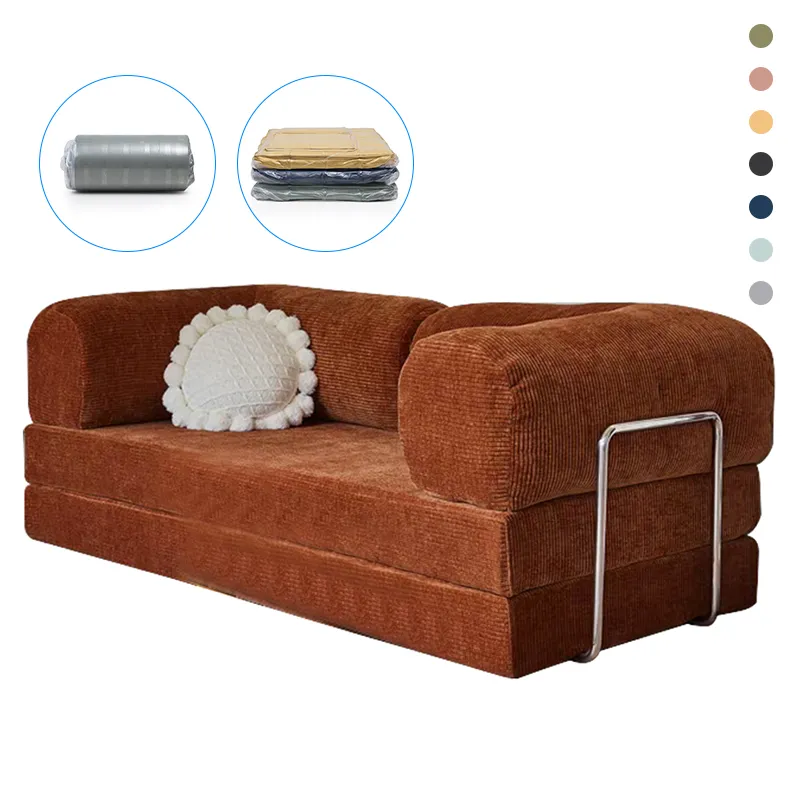 Vacuum Compression Packing Modern Grey Fabric Sectional L Shape Corner Compress Sofa For Home Living Room