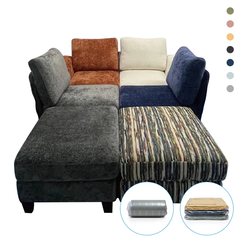 Customize L/I shape 3+1 seater modular Sectional Living Room Sofa couch Set Modular Combination Modular Living Room Sofa bed