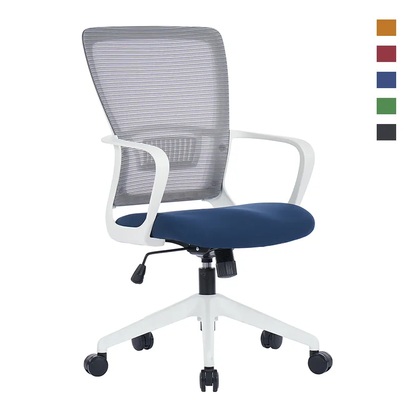White Plastic Adjustable Backrest Ergonomic Office Chair