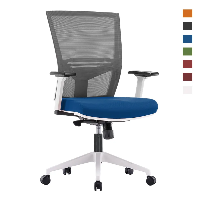Modern Office Chair With PP Armrest Swivel Ergonomic Executive Chair  White