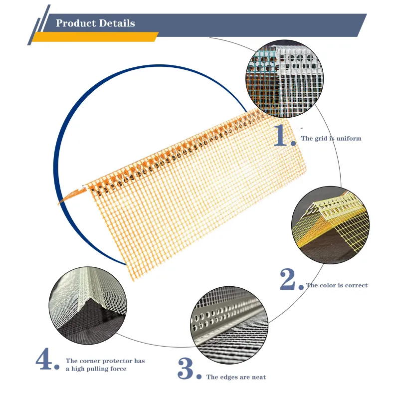 Eifs Pvc Corner Beads With Fiberglass Mesh For Construction Material