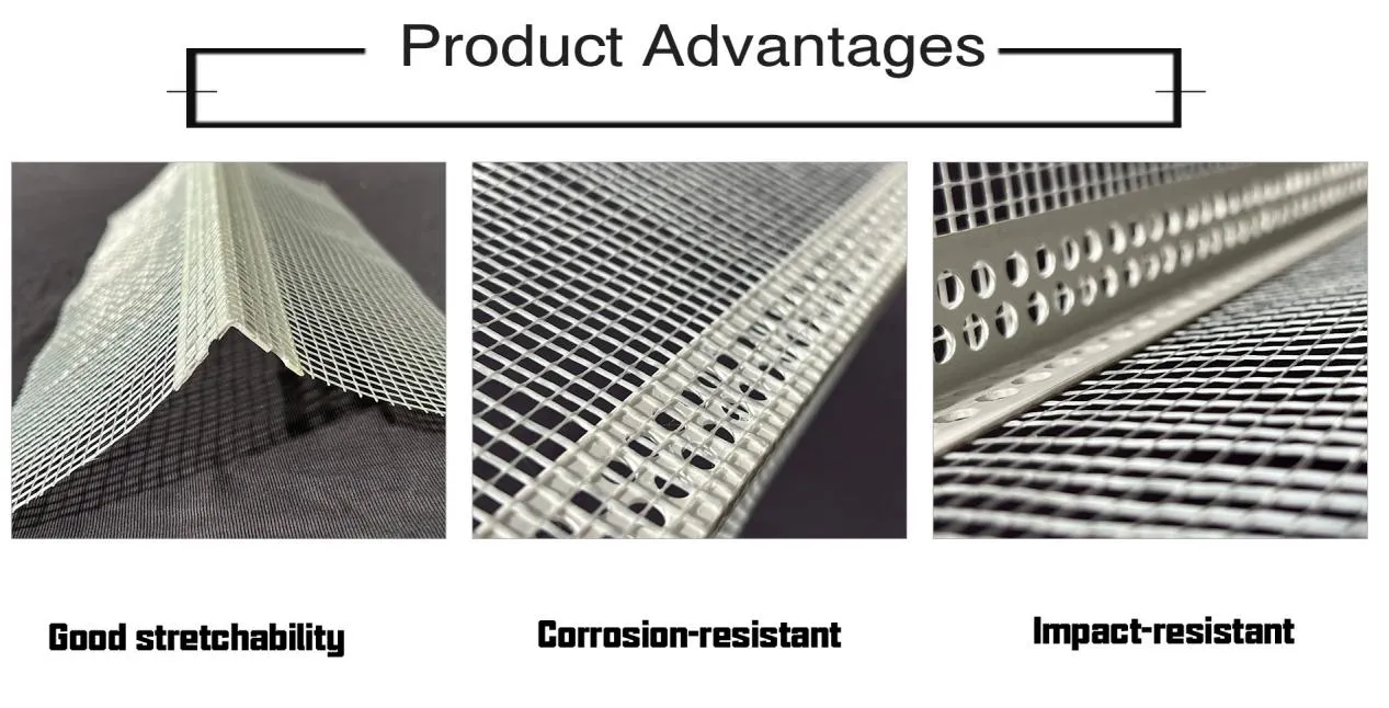 Eifs Pvc Corner Beads With Fiberglass Mesh For Construction Material