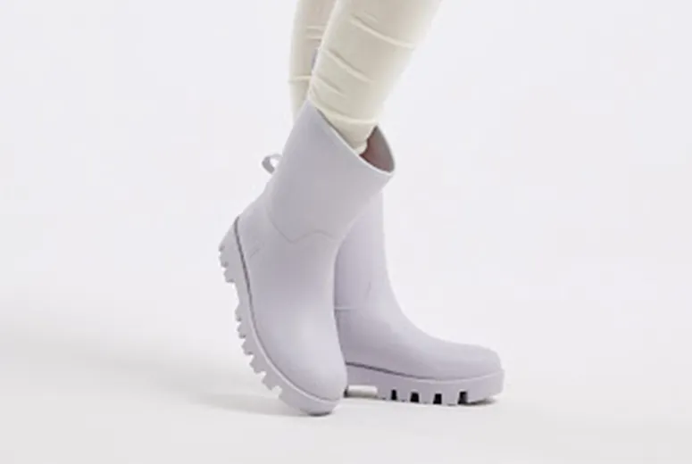 White Rubber Shoes in Retro Fashion Trends​