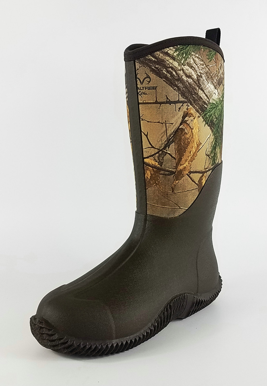 black rubber work boots