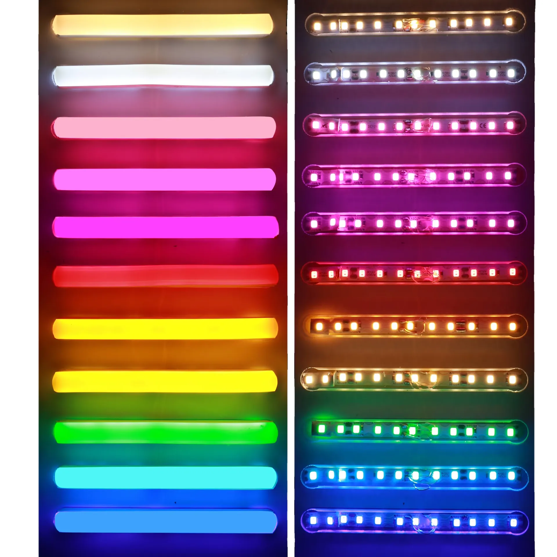 Separated Neon Flexible LED Light Strip Cover, 16.4ft 8mm Wear Free DIY Bendable Silicone Diffuser Cover with 2 Pcs Neon Light Cutter, RGB Neon Strip for Bar Car Outdoor Home DIY Decor