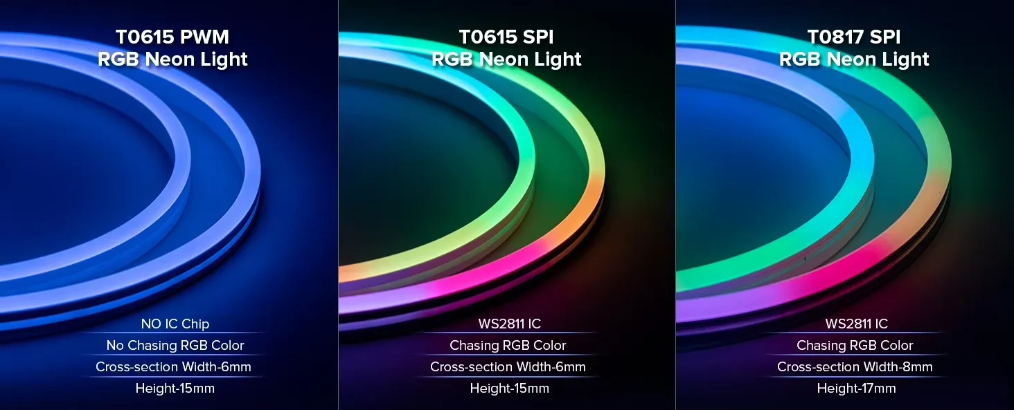 Ice Blue Neon LED Strip Lights, 16.4ft 12V Waterproof Flexible Light for Indoor/Outdoor Decoration