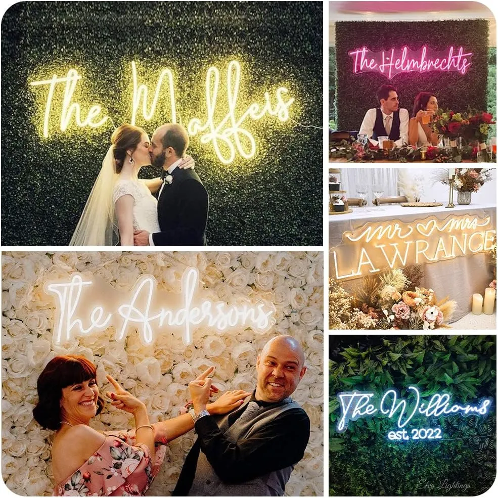 Custom Neon Signs, Customizable LED Light Sign for Wedding Bedroom Wall Decor Personalized Light up Name Sign for Wedding,Birthday Party,Bar,Company Logo Business Pink Wall Decoration