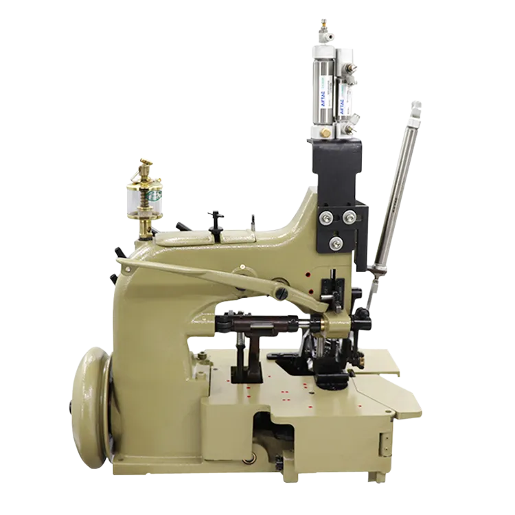 Sewing machine for leather with post bed pattern for precise stitching.