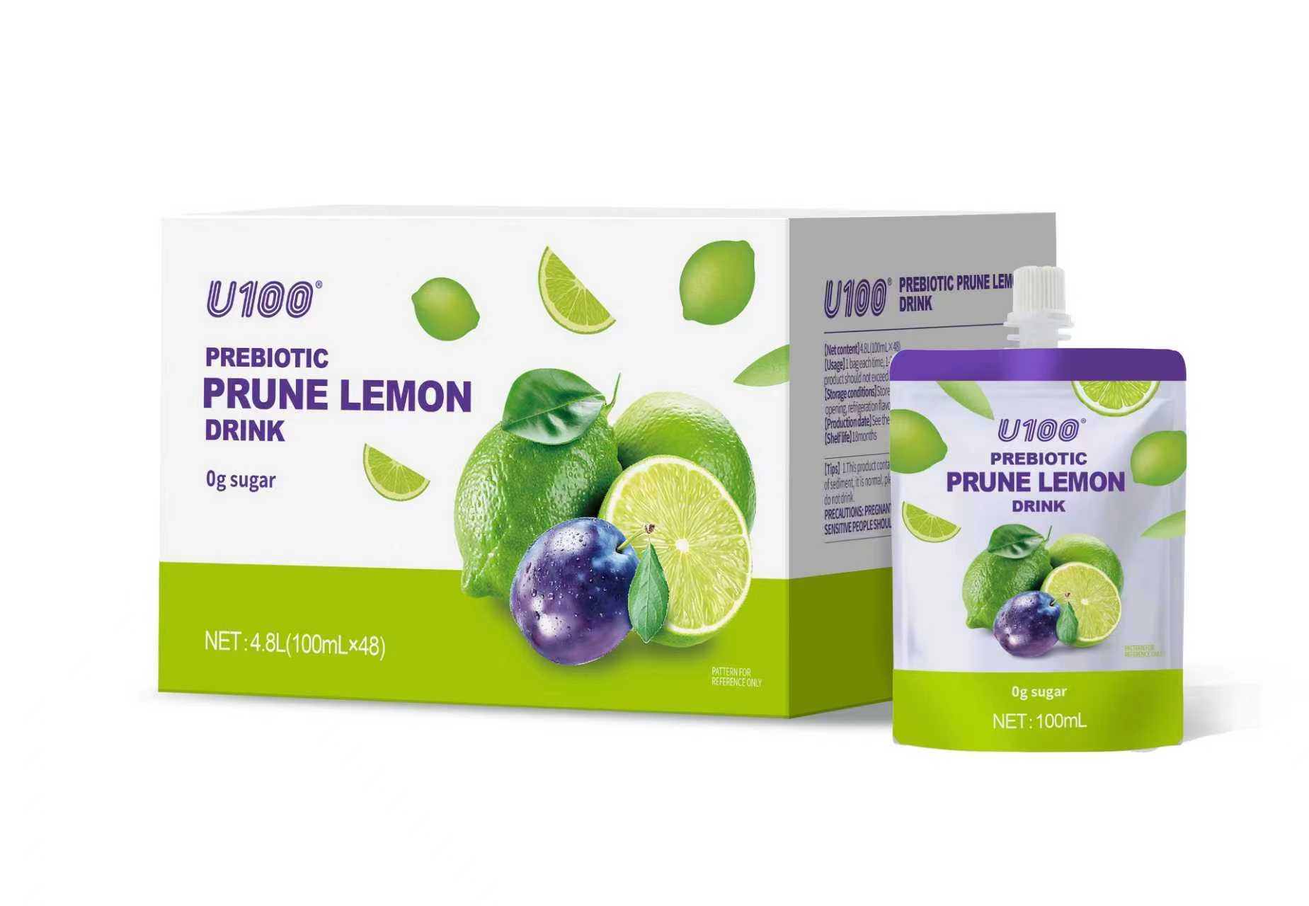 U100 Prebiotic Prune and Lemon Drink