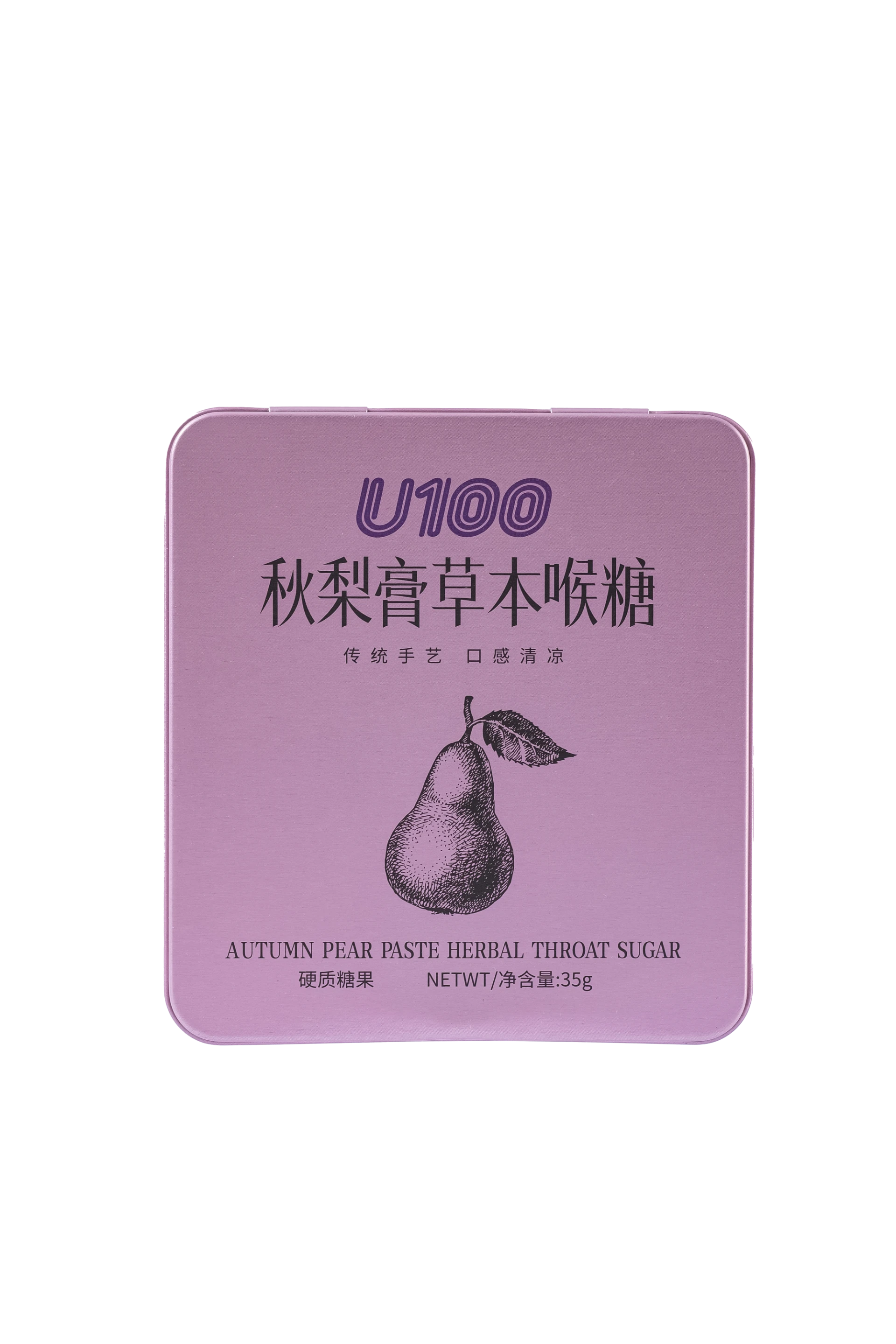 U100 Pear throat lozenge 35g