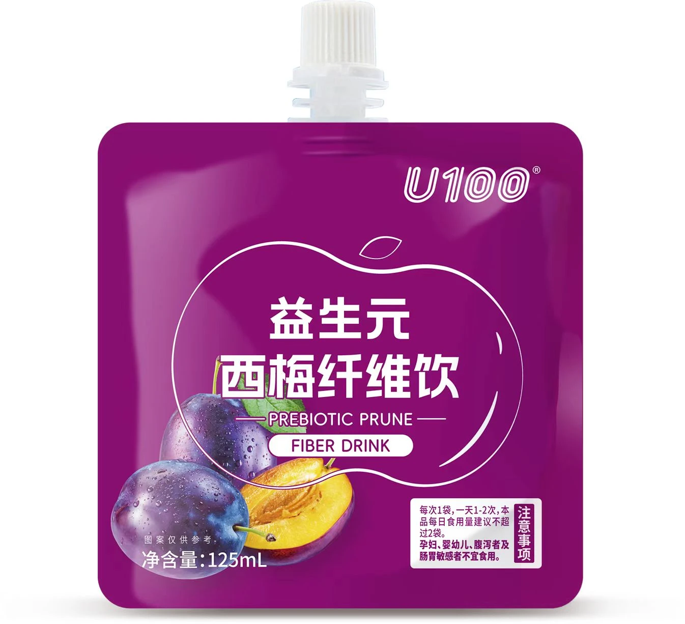 U100 Prebiotic prune fiber fruit drink 125ml