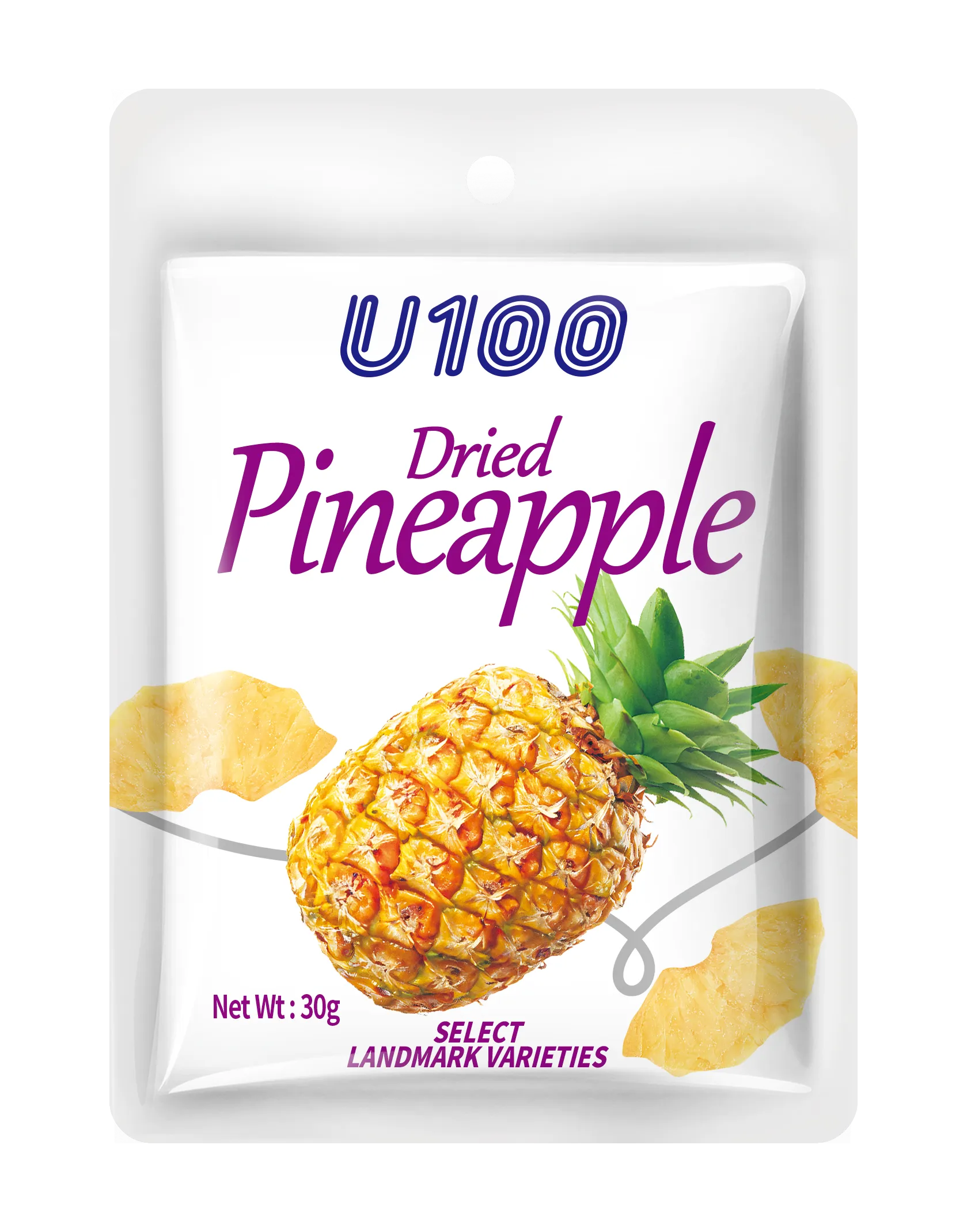 U100 Pineapple Dried 30g Dried Fruit