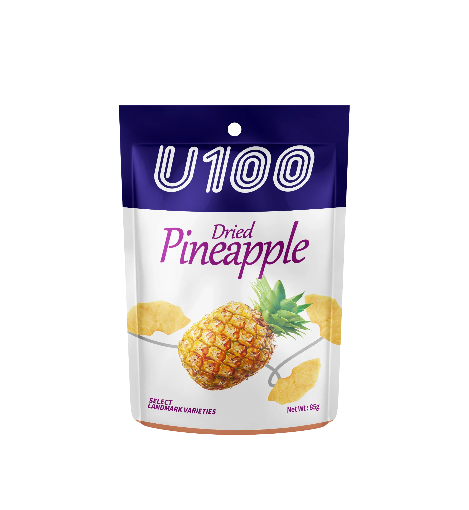 U100 Pineapple Dried 85g Dried Fruit