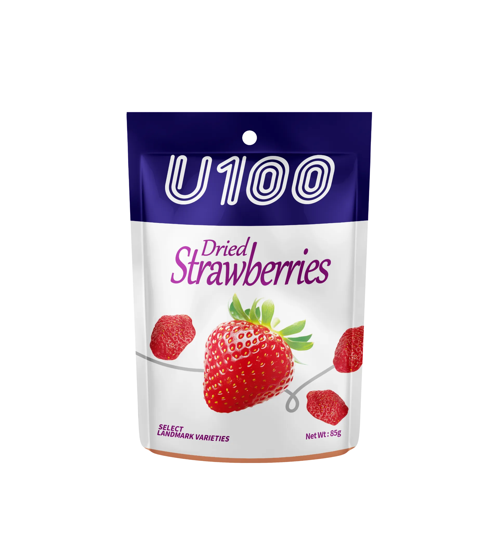 U100 Dried Strawberries 85g  Dried Fruit
