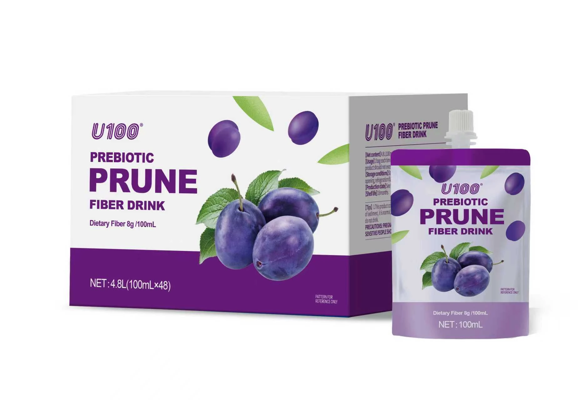 U100 Prebiotic Prune Fiber Fruit Drink