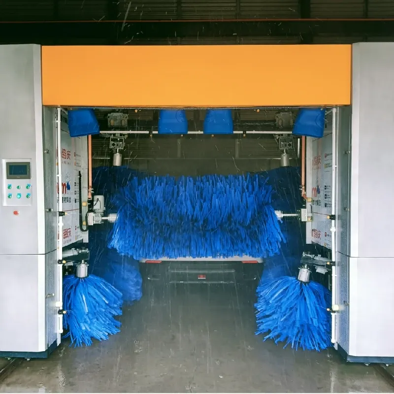 Gas Station with an Auto Car Wash Machine