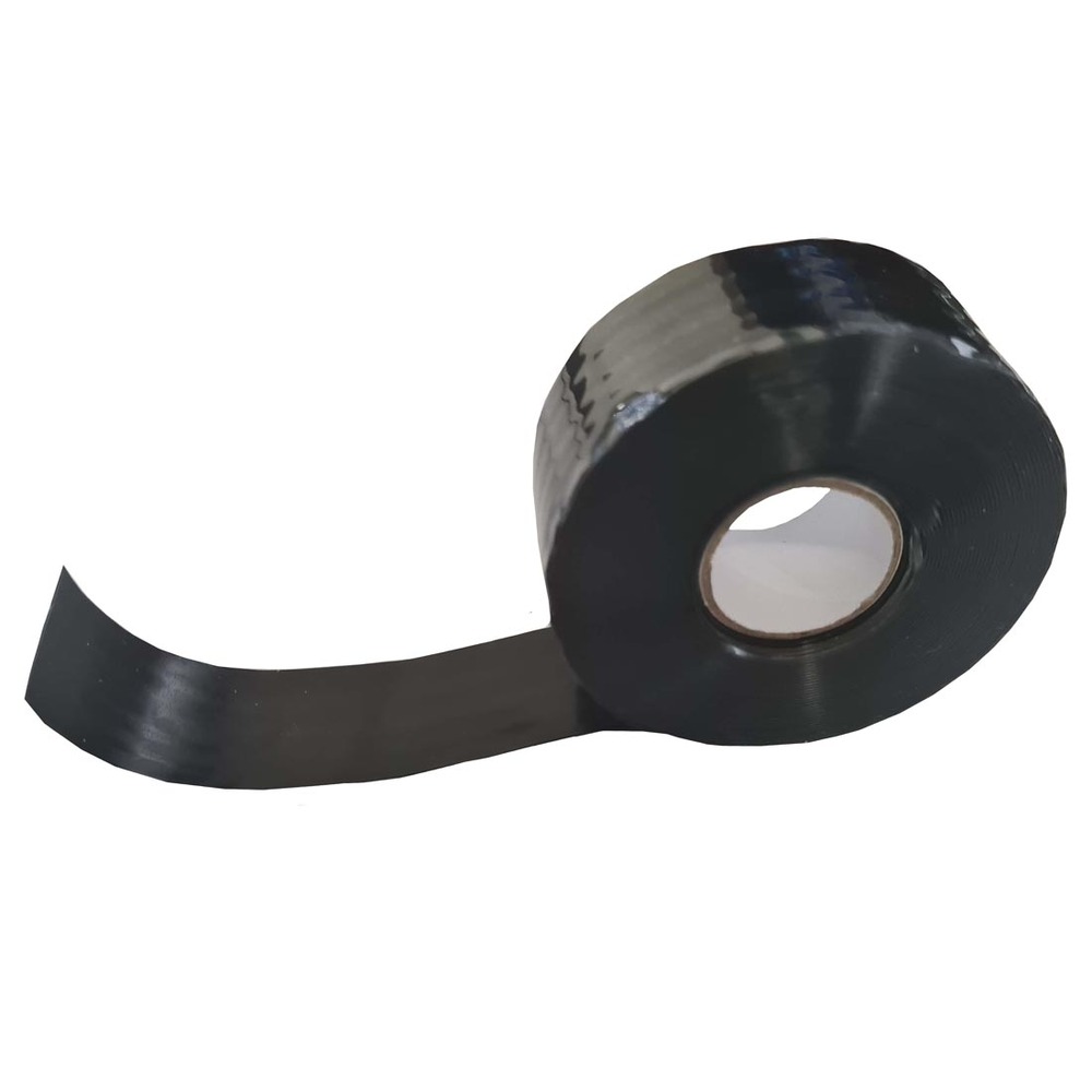 Durable black PVC electrical tape for secure insulation and protection in electrical applications.