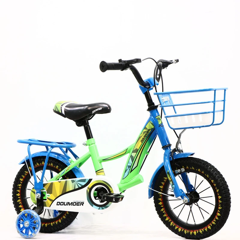 Colorful Children's Cycling Bike with Auxiliary Wheels and Four-wheel Children's Bike Safe Kids Bicycle