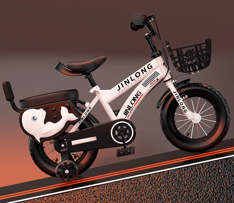 Kids Cycle for 4-10 Years Children Balance Bike Equipped with Backrest Auxiliary Wheels