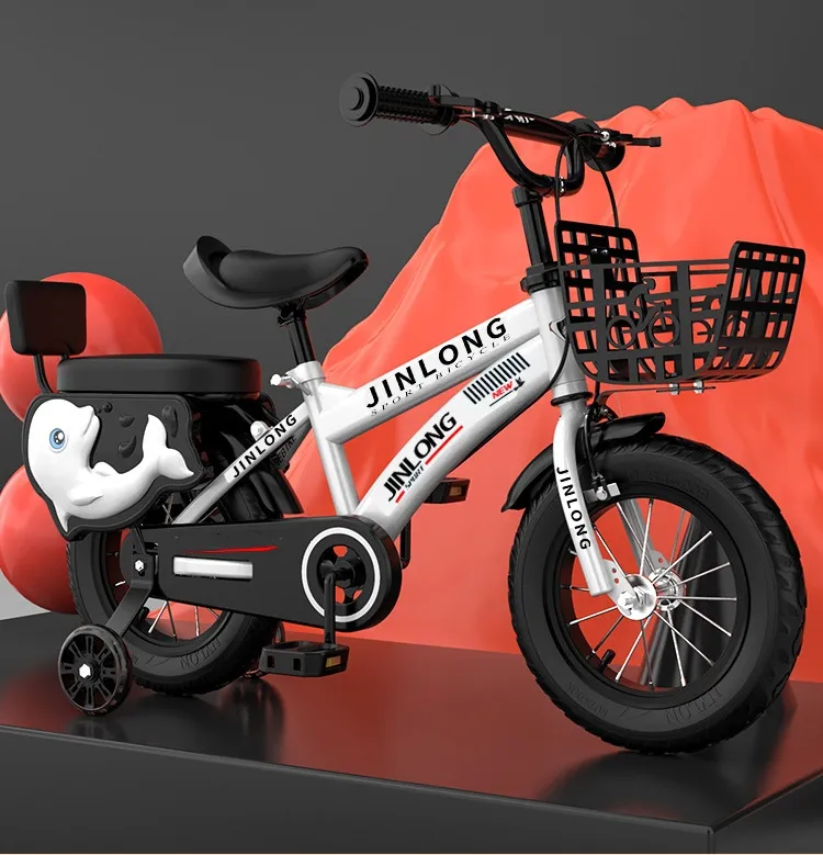 Kids Cycle for 4-10 Years Children Balance Bike Equipped with Backrest Auxiliary Wheels