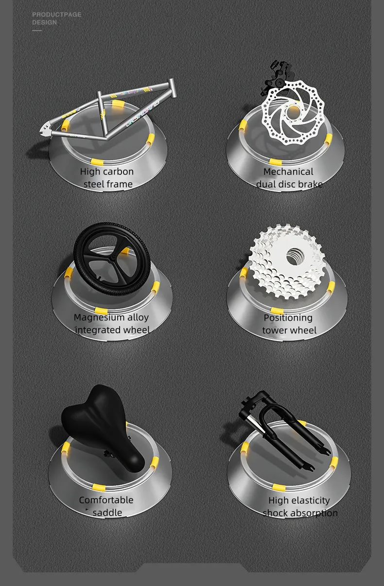 Unique Bicycle for Children Aged 6-12 Sport Mountain Bike 18/20/22/24 Inch Primary and Secondary School Students