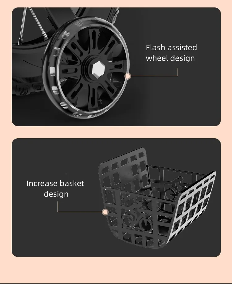 Kids Cycle for 4-10 Years Children Balance Bike Equipped with Backrest Auxiliary Wheels