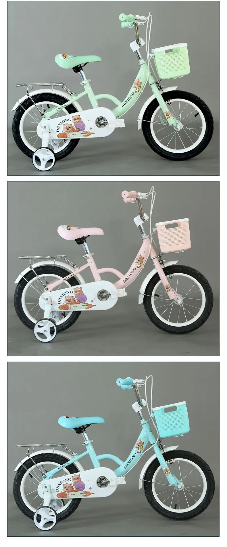 Popular Kids Cycle Princess Children Riding Bicycles Bring a Basket and Seats Leisure Bike