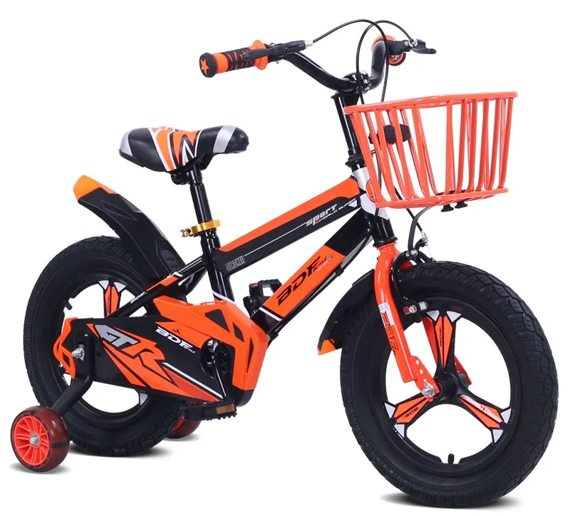 Cute Kids 4-Wheel Bike: 12-16 Inch Integrated & Flash Assist Wheels