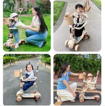 Compact Electric Scooter for Two with Three Wheels and Enhanced Stability Compact Electric Scooter for Two with Three Wheels and Enhanced Stability