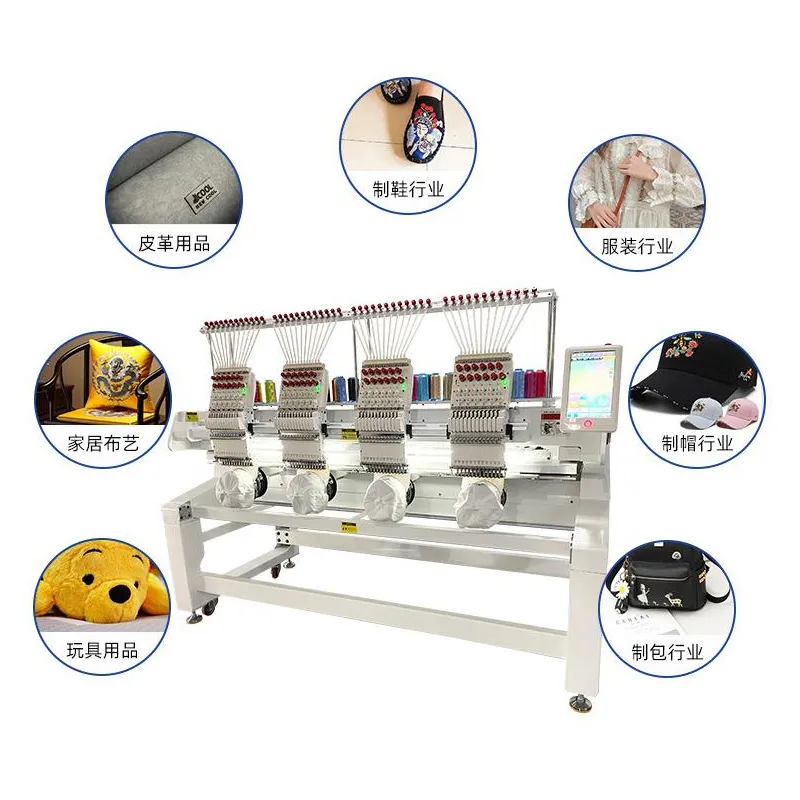 Latest Popular 2 Heads 15 Needles Flat Garment Pillow Towel Bag T-shirt Cap Embroidery Machine
