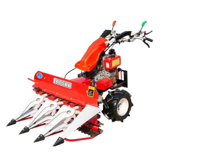 Mini tiller mounted reaper head