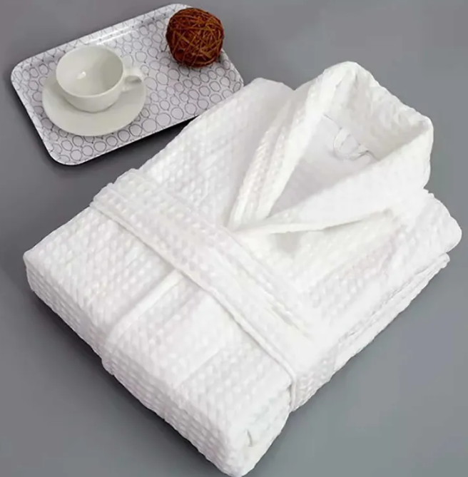 Waffle Bath Robes Removable Belt Design