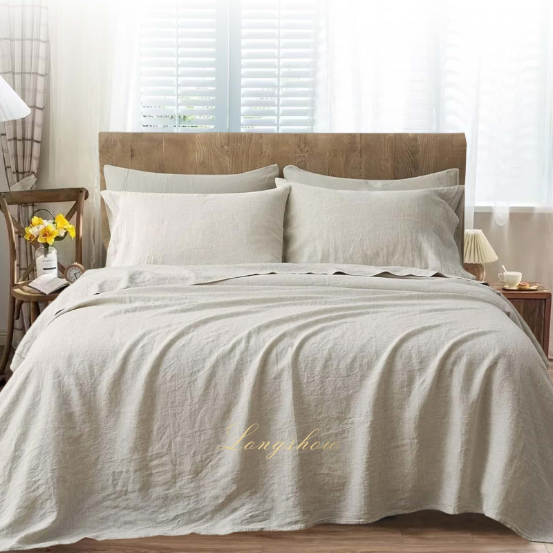 Wholesale Washed French Linen Bed Sheets set