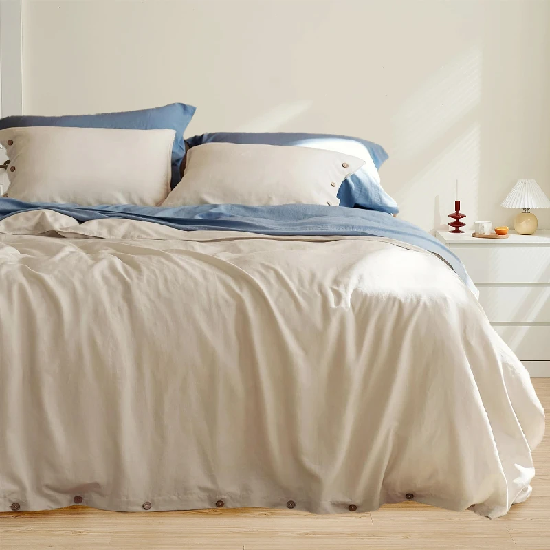 Natural Rayon Derived from Bamboo Linen Blend Duvet Cover