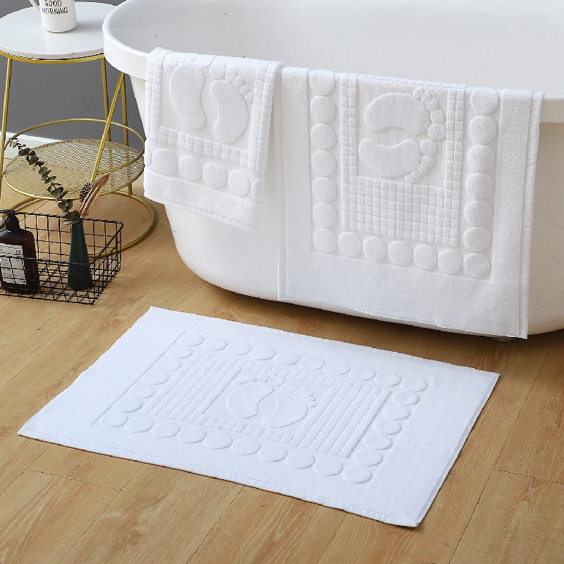 Hotel linen Bath mate Jacquard with foot mats