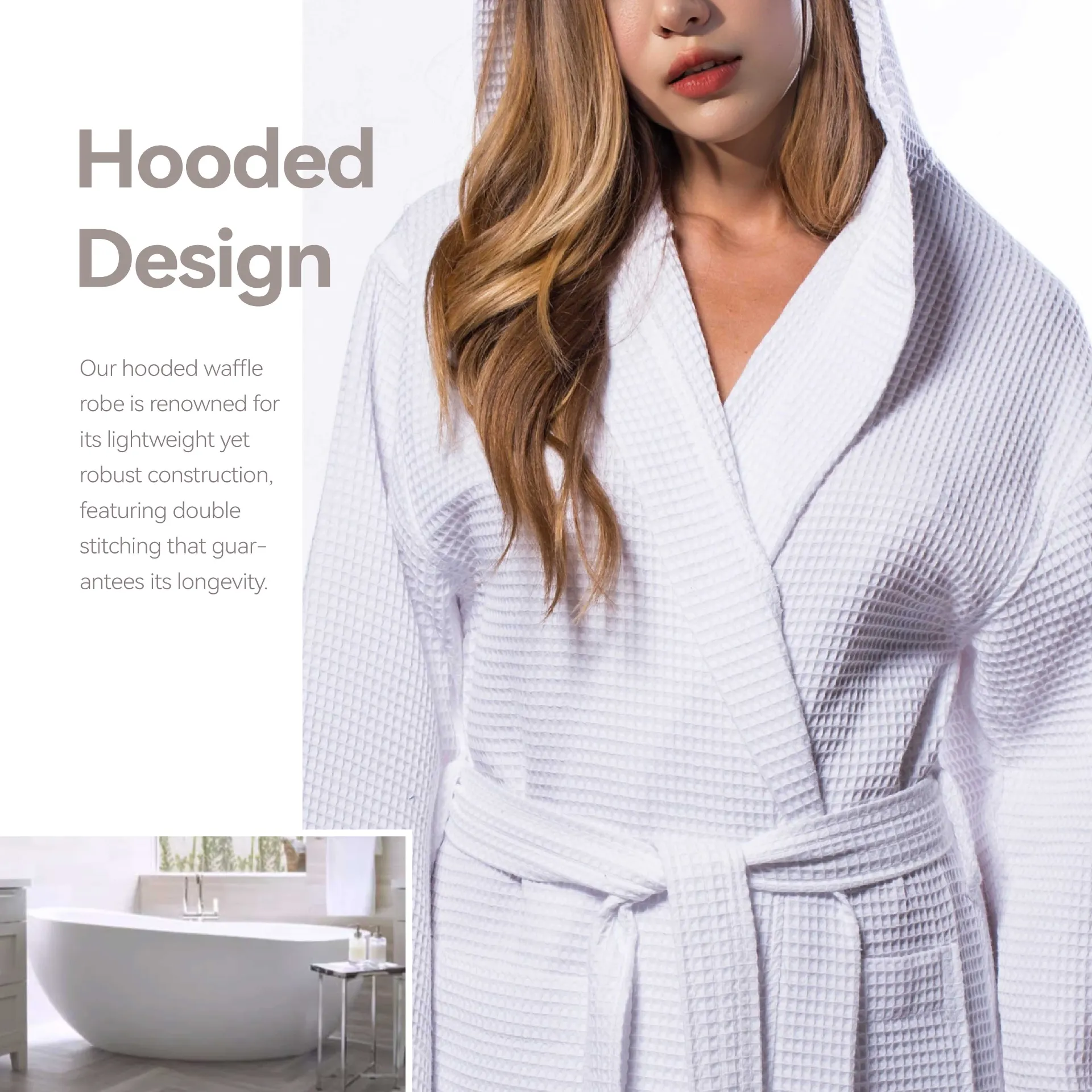 Elegant Long Cotton Waffle Dressing Gown for Ultimate Comfort and Relaxation at Home