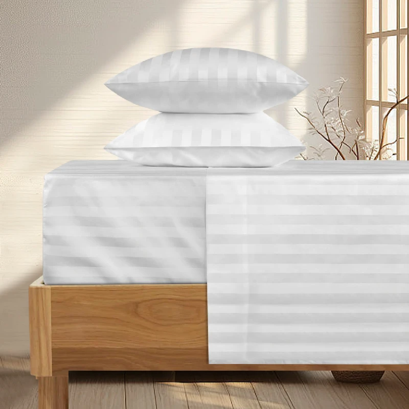 Pure Cotton Satin Stripe Sheet Set